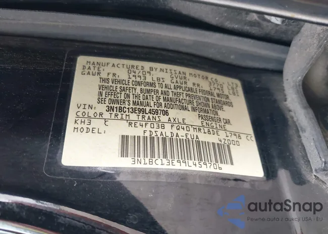 3N1BC13E99L459706: 42667789