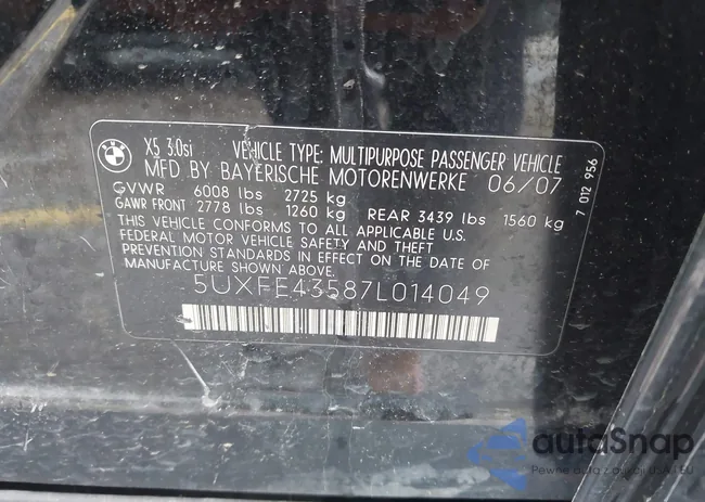 5UXFE43587L014049: 42667799