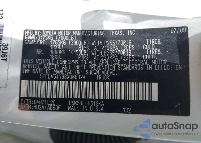 5TFEV54198X068324: 42666921