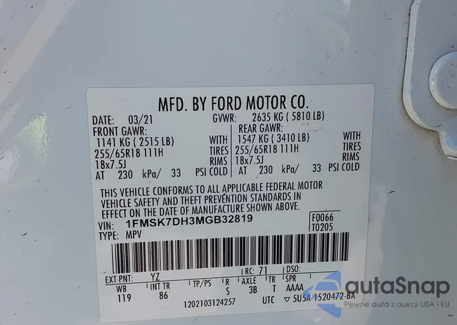 1FMSK7DH3MGB32819: 42666970