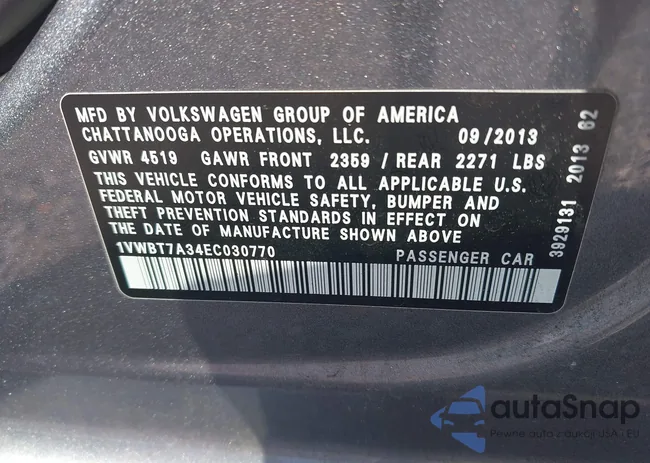 1VWBT7A34EC030770: 42667010