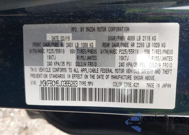 JM3KFBCM5J0365283: 42668337