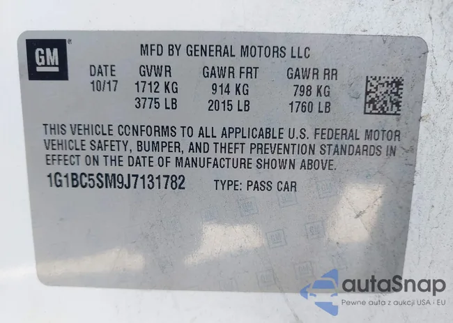 1G1BC5SM9J7131782: 42668507