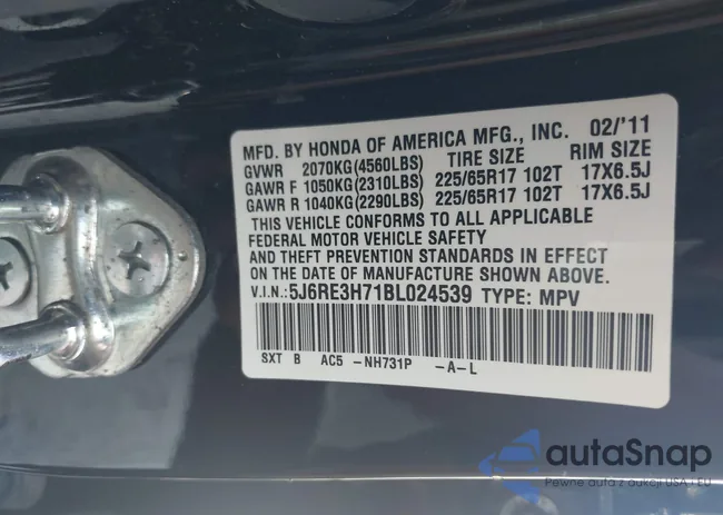 5J6RE3H71BL024539: 42668570