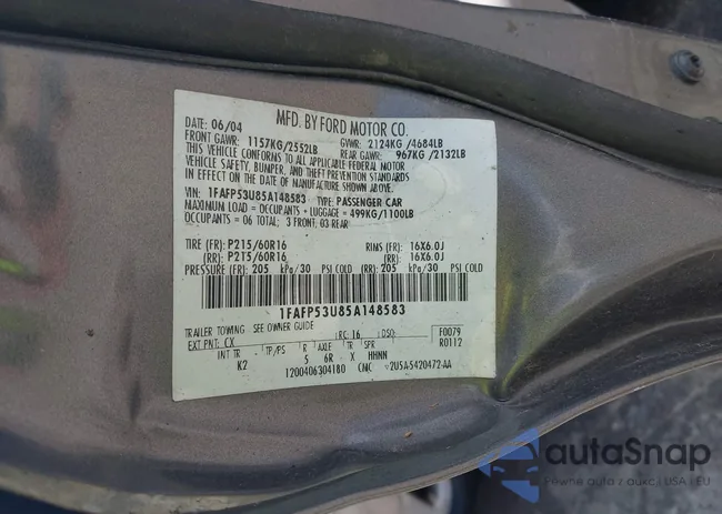 1FAFP53U85A148583: 42668588