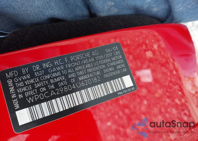 WP0CA29804U620182: 42668620