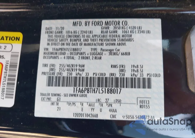 1FA6P8TH7L5188017: 42668047