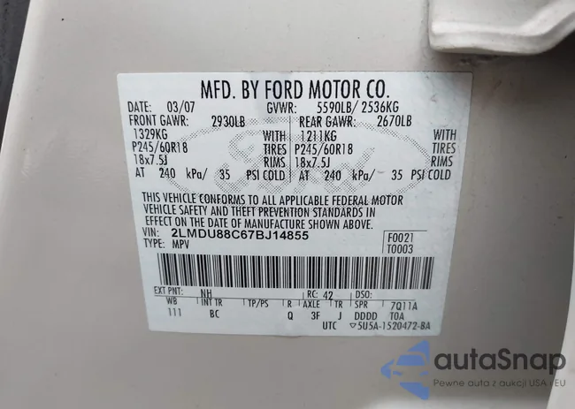 2LMDU88C67BJ14855: 42668060