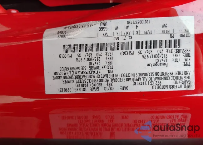 1FADP3K2XEL151338: 42668130