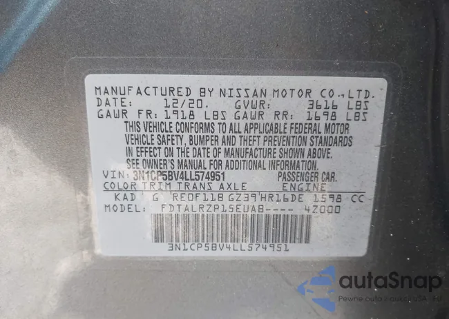 3N1CP5BV4LL574951: 42668210