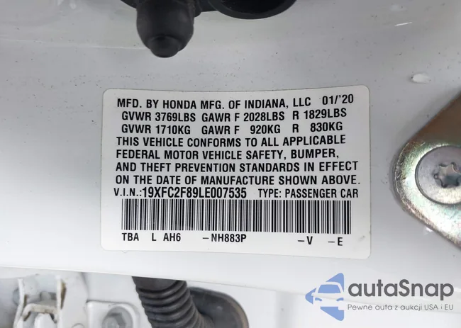 19XFC2F89LE007535: 42669417