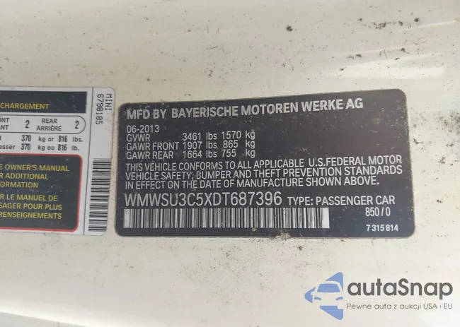 WMWSU3C5XDT687396: 42669510