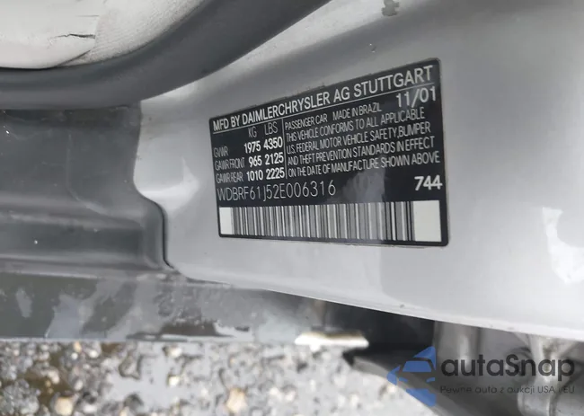 WDBRF61J52E006316: 42669519