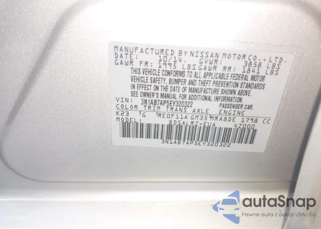 3N1AB7AP5EY320322: 42669560