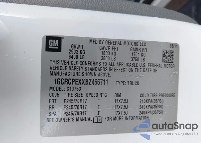 1GCRCPEXXBZ466711: 42669598