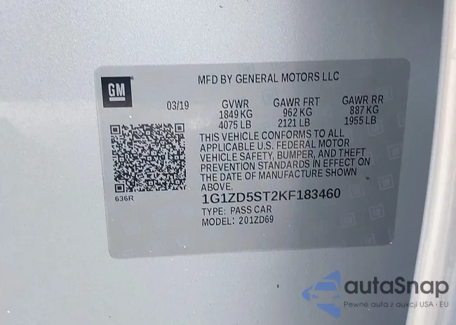 1G1ZD5ST2KF183460: 42669023