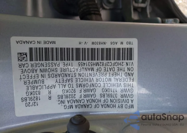 2HGFC2F82MH531455: 42669139