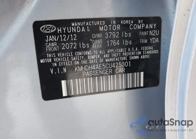 KMHDH4AE5CU425301: 42669198