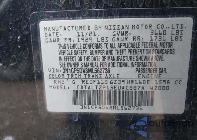 3N1CP5DV8ML562736: 42669259