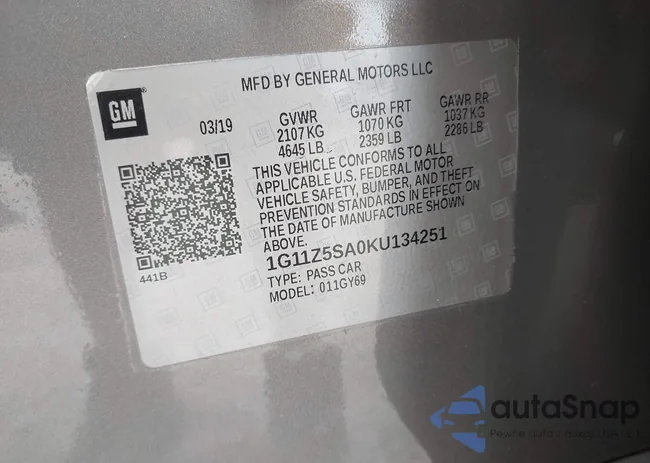 1G11Z5SA0KU134251: 42670384