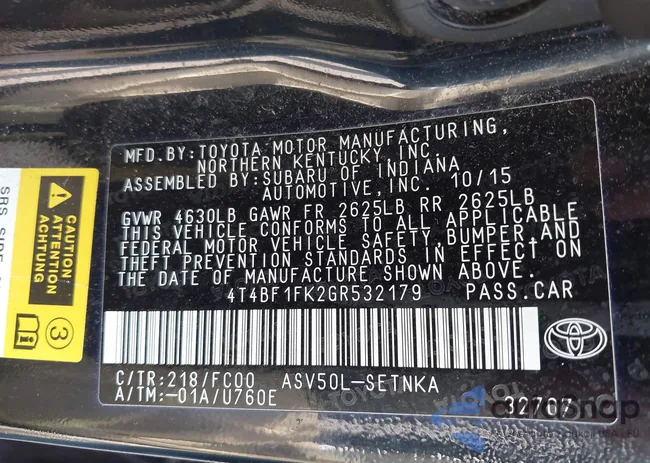 4T4BF1FK2GR532179: 42670426