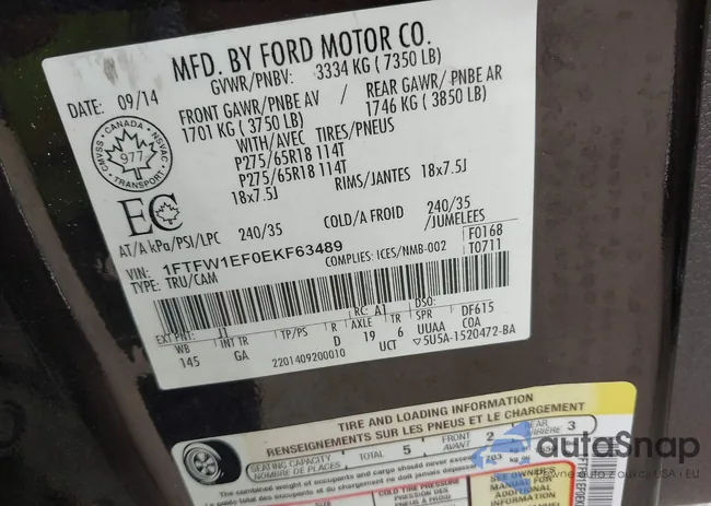 1FTFW1EF0EKF63489: 42670439