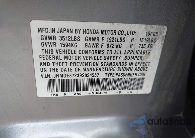 JHMGE87239S024587: 42670510