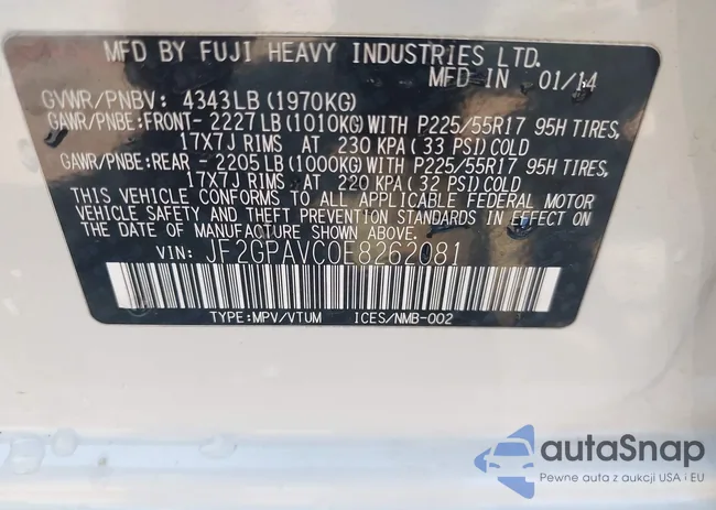 JF2GPAVC0E8262081: 42670536