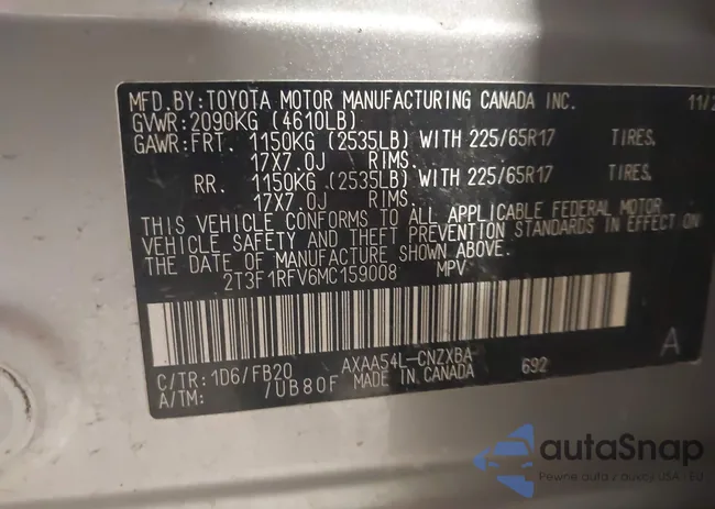 2T3F1RFV6MC159008: 42669956