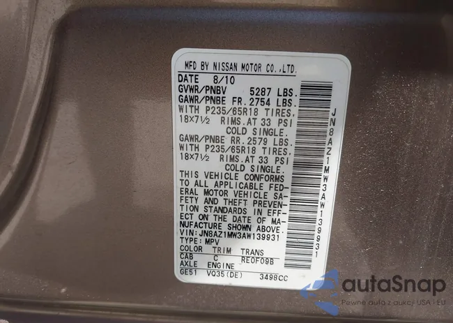 JN8AZ1MW3AW139931: 42669974