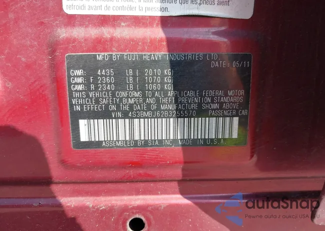 4S3BMBJ62B3255570: 42670013