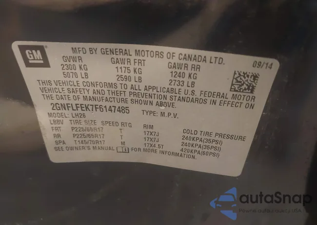 2GNFLFEK7F6147485: 42670065