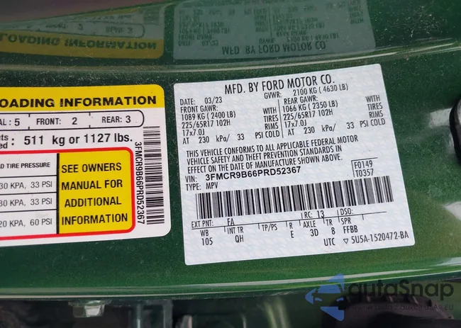 3FMCR9B66PRD52367: 42670076