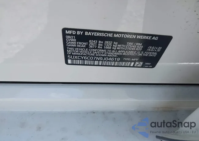 5UXCY6C07N9J04619: 42670255