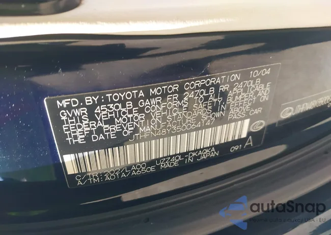 JTHFN48Y350064147: 42670286