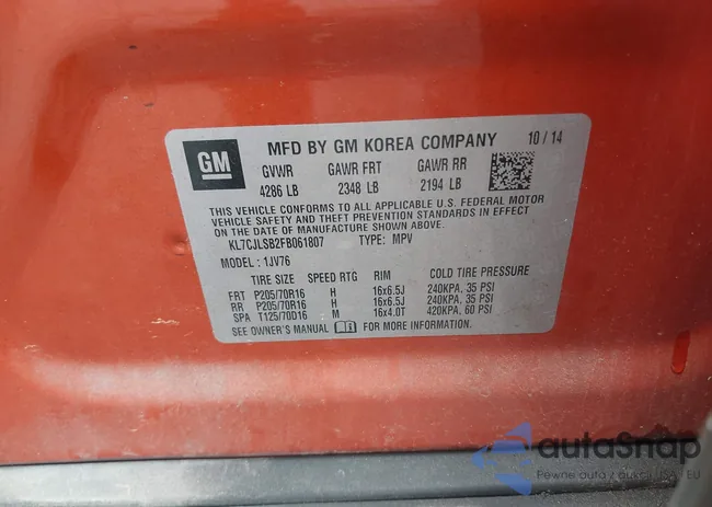 KL7CJLSB2FB061807: 42671630