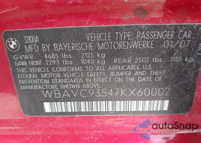 WBAVC93547KX60002: 42671666