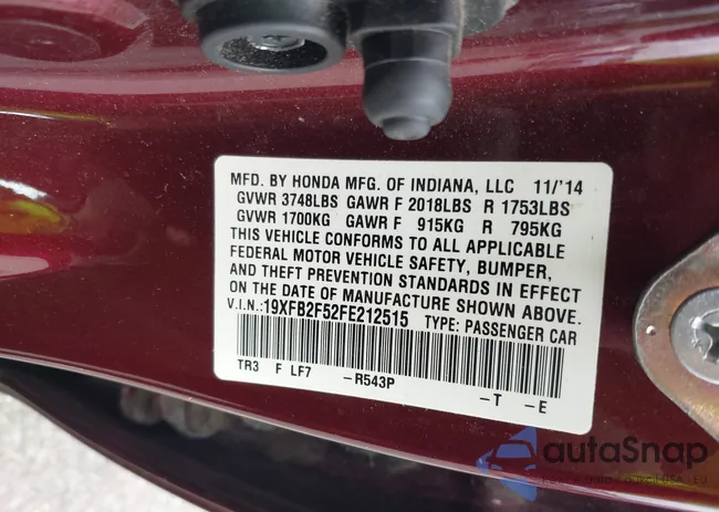 19XFB2F52FE212515: 42670953