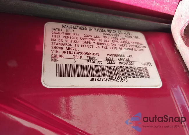 JN1BJ1CPXHW021843: 42671039