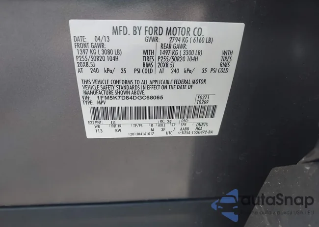 1FM5K7D84DGC68065: 42671141