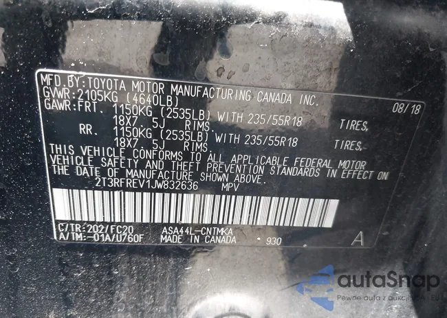 2T3RFREV1JW832636: 42672313