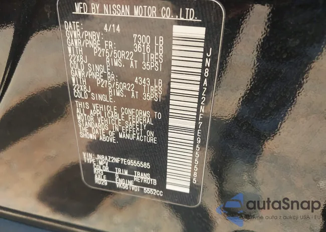 JN8AZ2NF7E9555585: 42672800