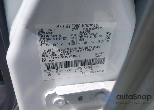 1FT7W2B64GEC48677: 42671950