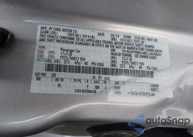 1FADP5BU4EL505691: 42671973