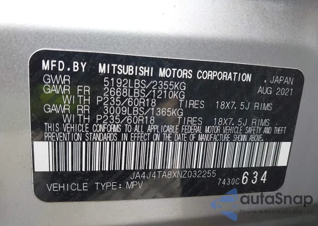 JA4J4TA8XNZ032255: 42672010