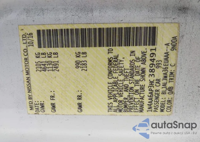 1N4AA6AP3HC389491: 42672177