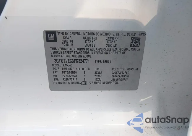 3GTU2VEC3FG324771: 42672241