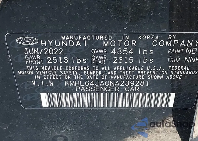 KMHL64JA0NA239281: 42672252