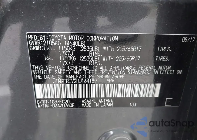 JTMRFREV2HJ164189: 42673543