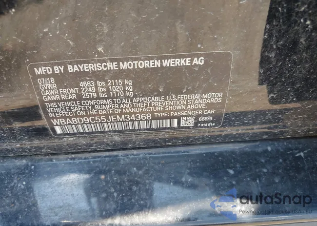 WBA8D9C55JEM34368: 42673605